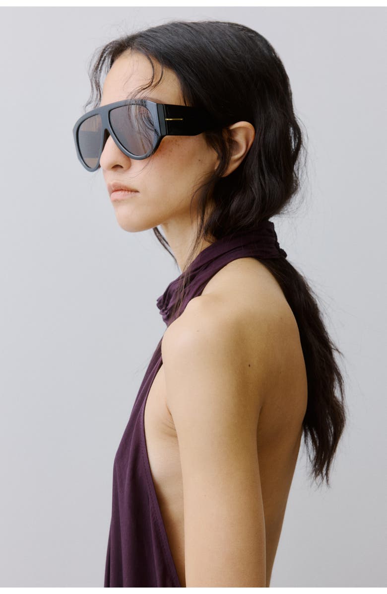 H&M Long Halterneck Dress, Alternate, color, Dark Purple