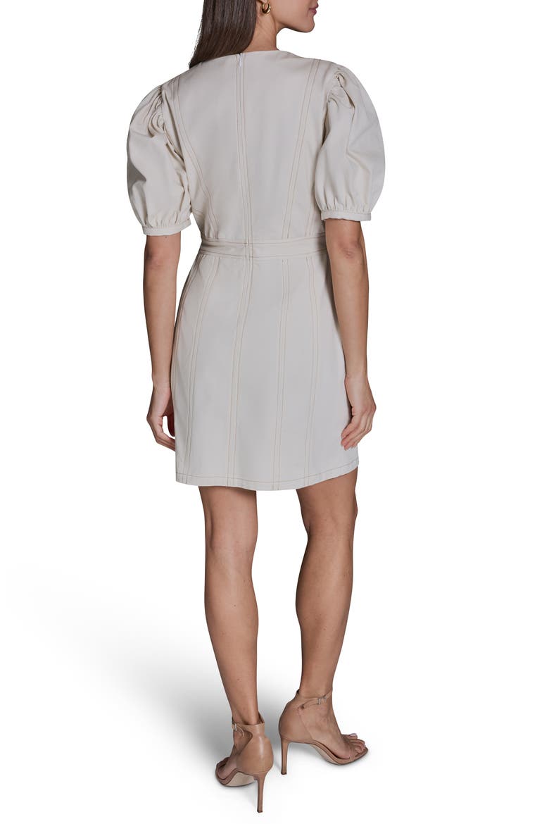 Puff Sleeve Cotton Minidress, Alternate, color, ECRU