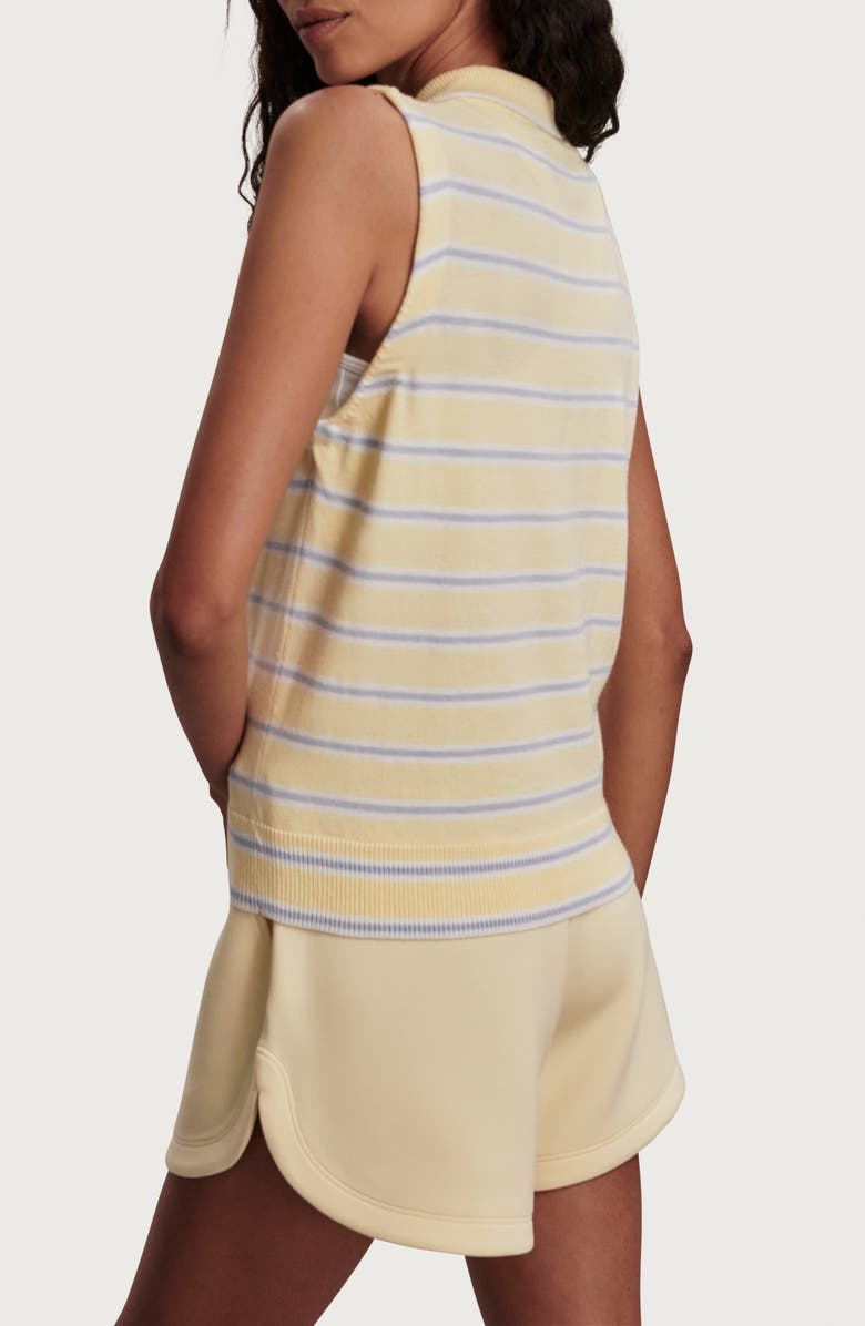 Varley Rue Striped Polo Tank, Alternate, color, Anise Flower / Xenon Blue