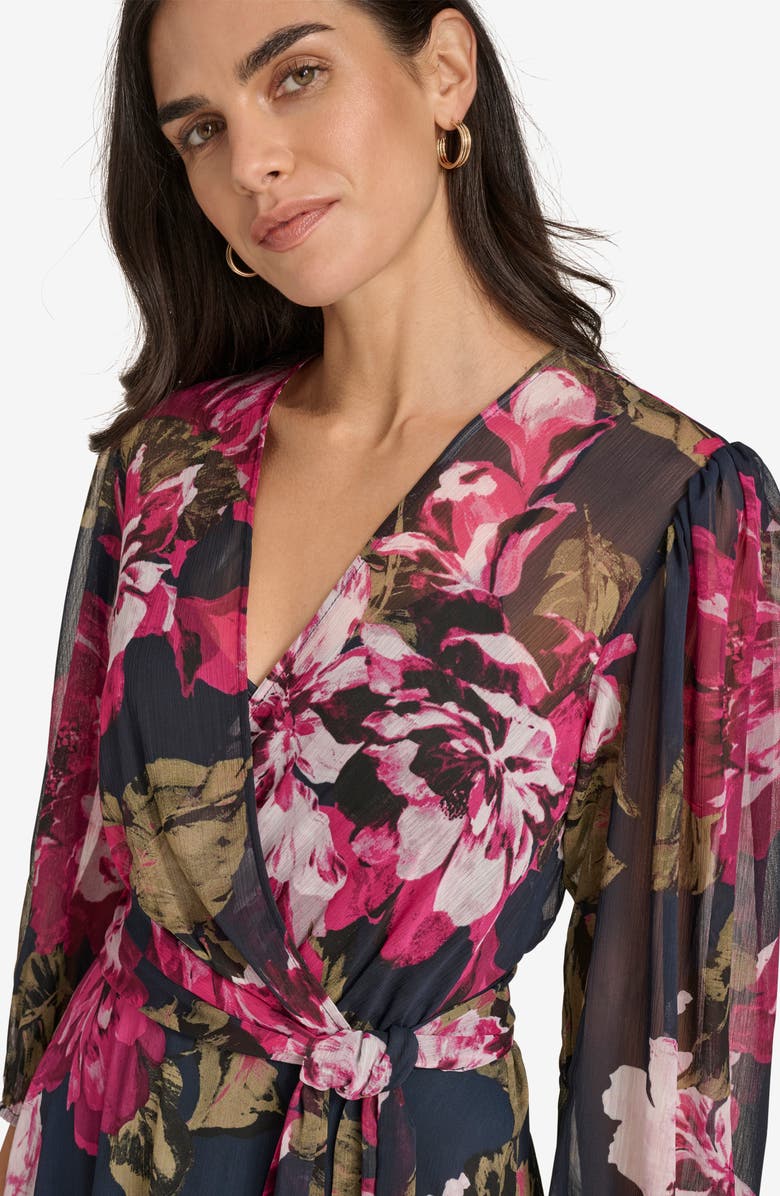 Calvin Klein Long Sleeve Faux Wrap Dress, Alternate, color, 