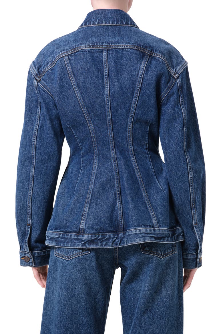 Myra Structured Denim Jacket, Alternate, color, VOLUME DARK INDIGO