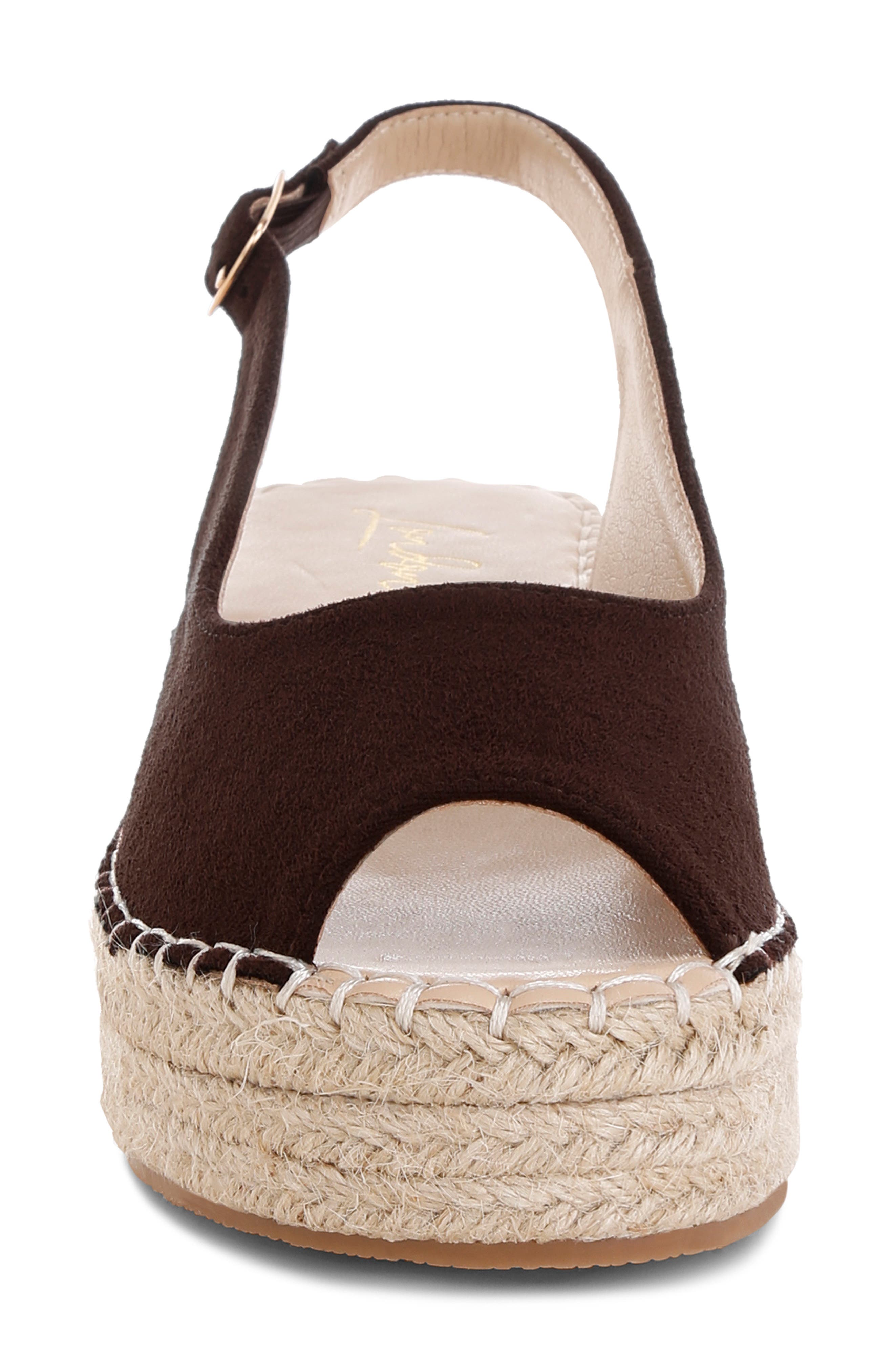 LONDON RAG Georna Platform Wedge Espadrille Sandal, Alternate, color, Brown