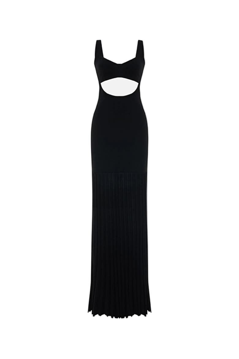 Daydreamers Pleated Skirt Knit Dress, Main, color, BLACK