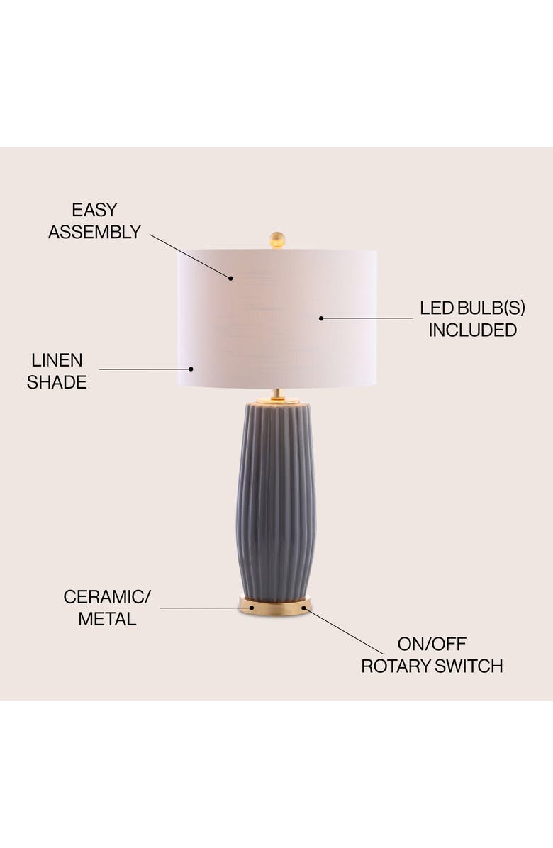 JONATHAN Y Roman 28.5" Ceramic LED Table Lamp, Alternate, color, Gray