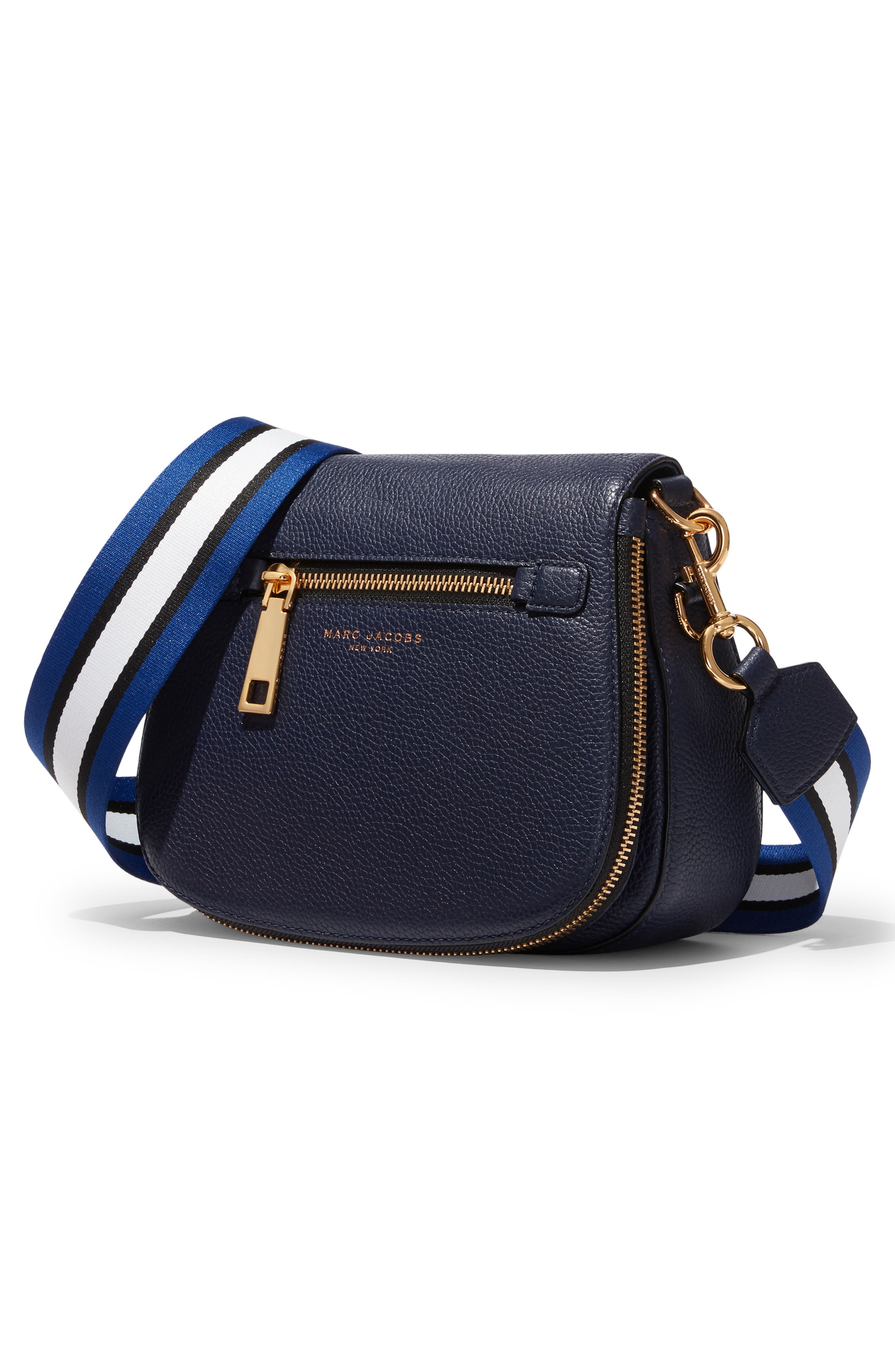 Gotham Nomad Leather Crossbody Bag, Alternate, color, NAVY