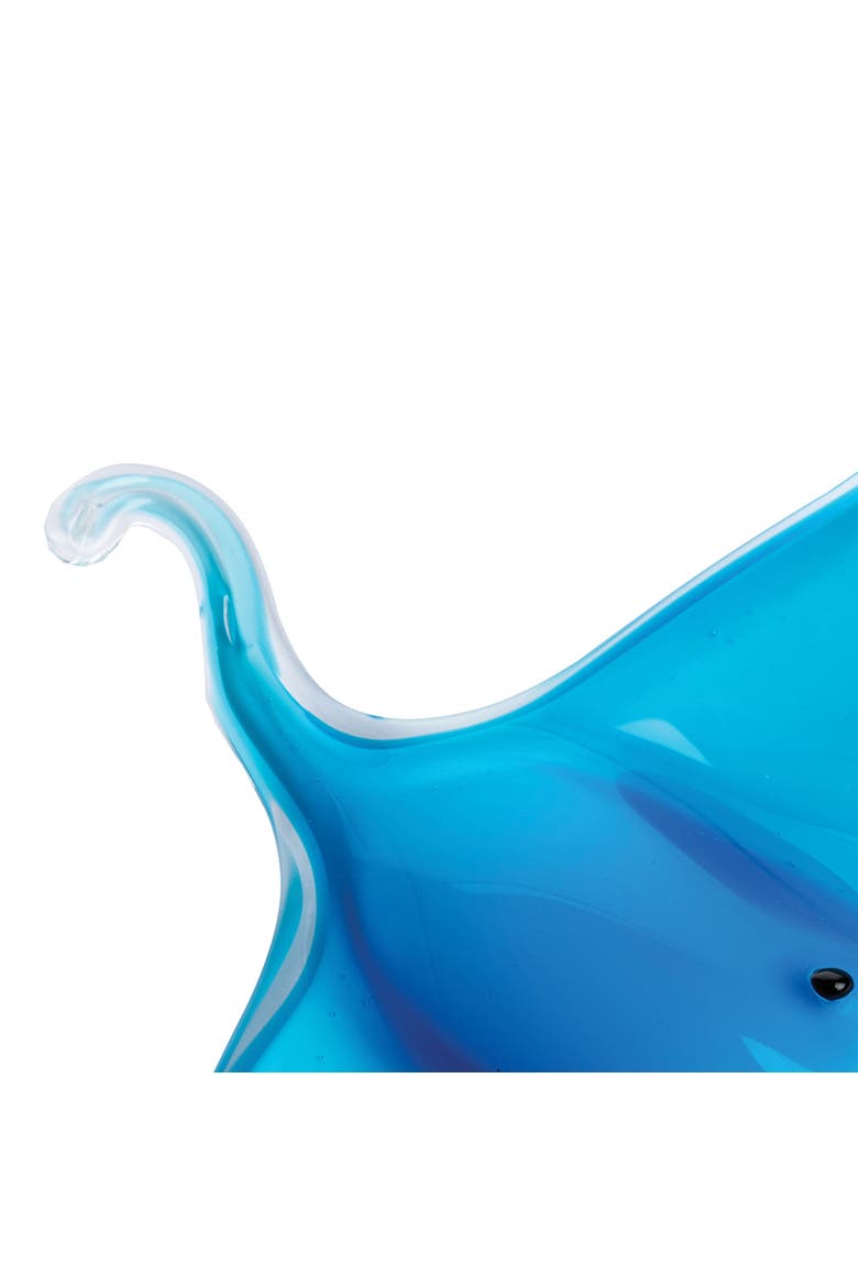 Blue Glass Stingray Decorative Small Art Figurine 5.7" x 6", Alternate, color, Blue