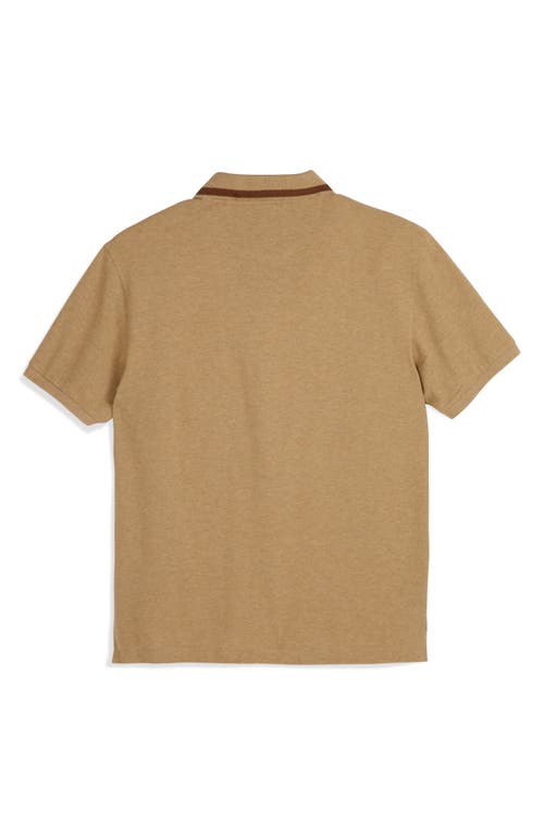 Scotch & Soda Pique Polo Shirt In Brown