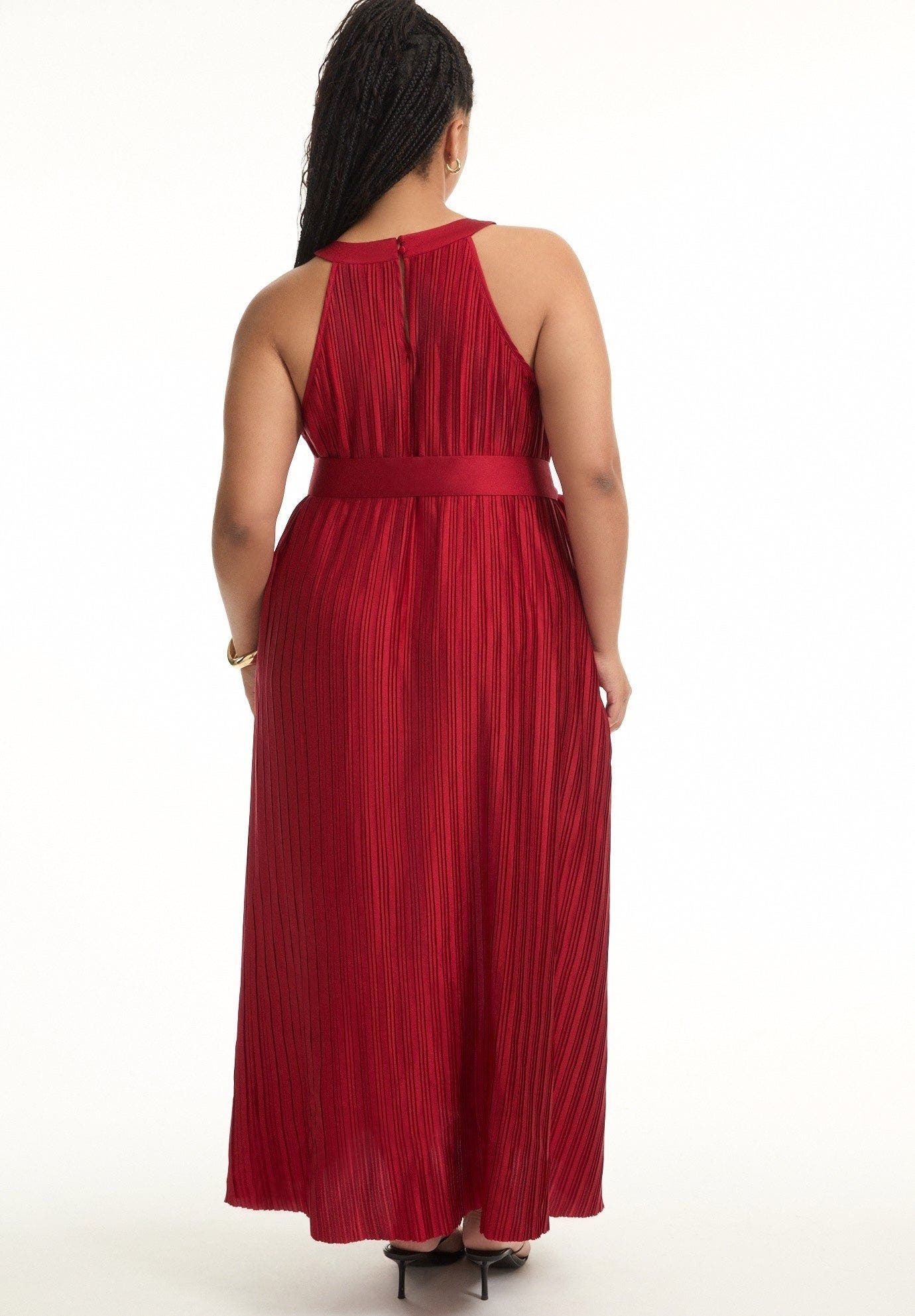 Pleated Halter Maxi Dress - image 2