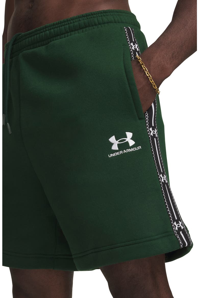 Icon Fleece Shorts, Alternate, color, FOREST GREEN/ WHITE