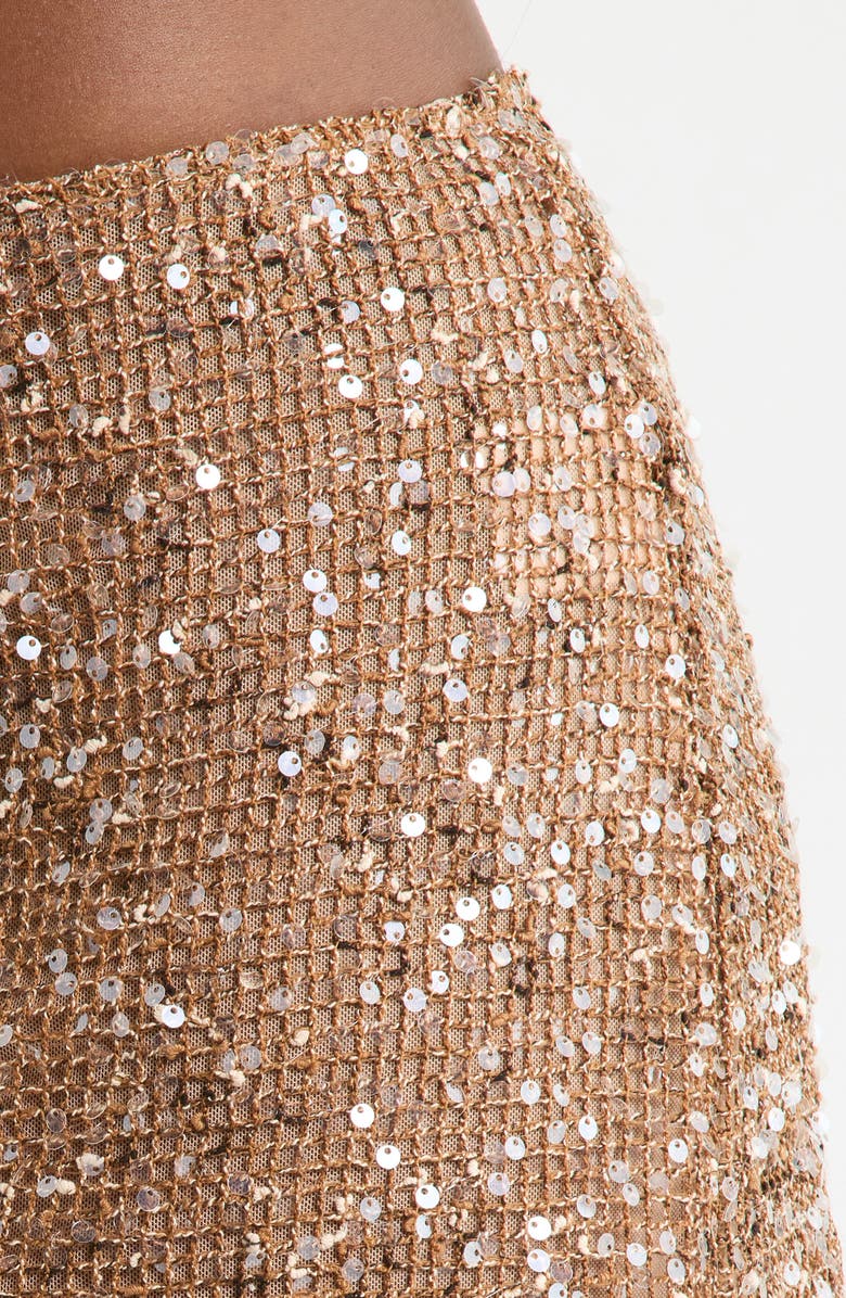 Kulani Kinis Sequin Double Tie Cover-Up Miniskirt, Alternate, color, Esspresso Spritz