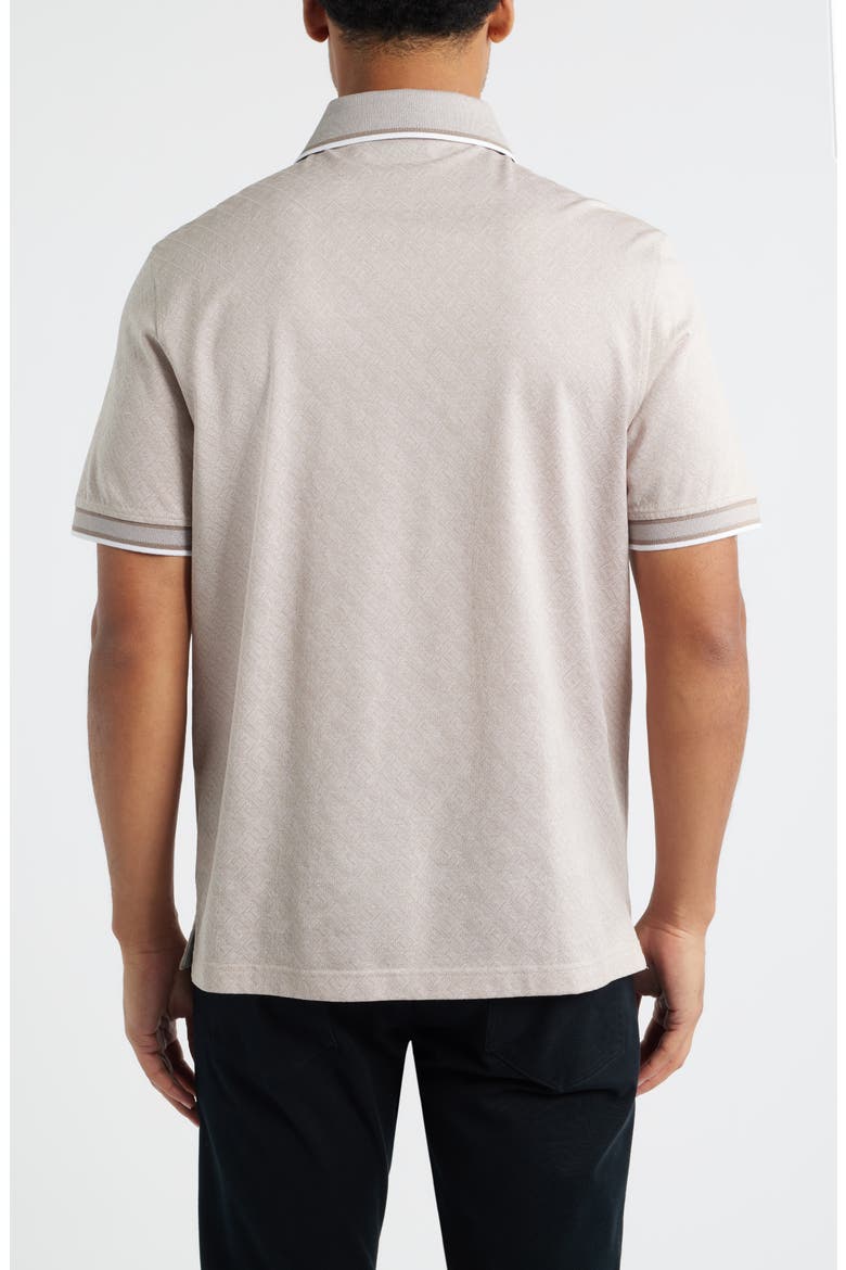 Diamond Piqué Cotton Polo, Alternate, color, COBBLESTONE