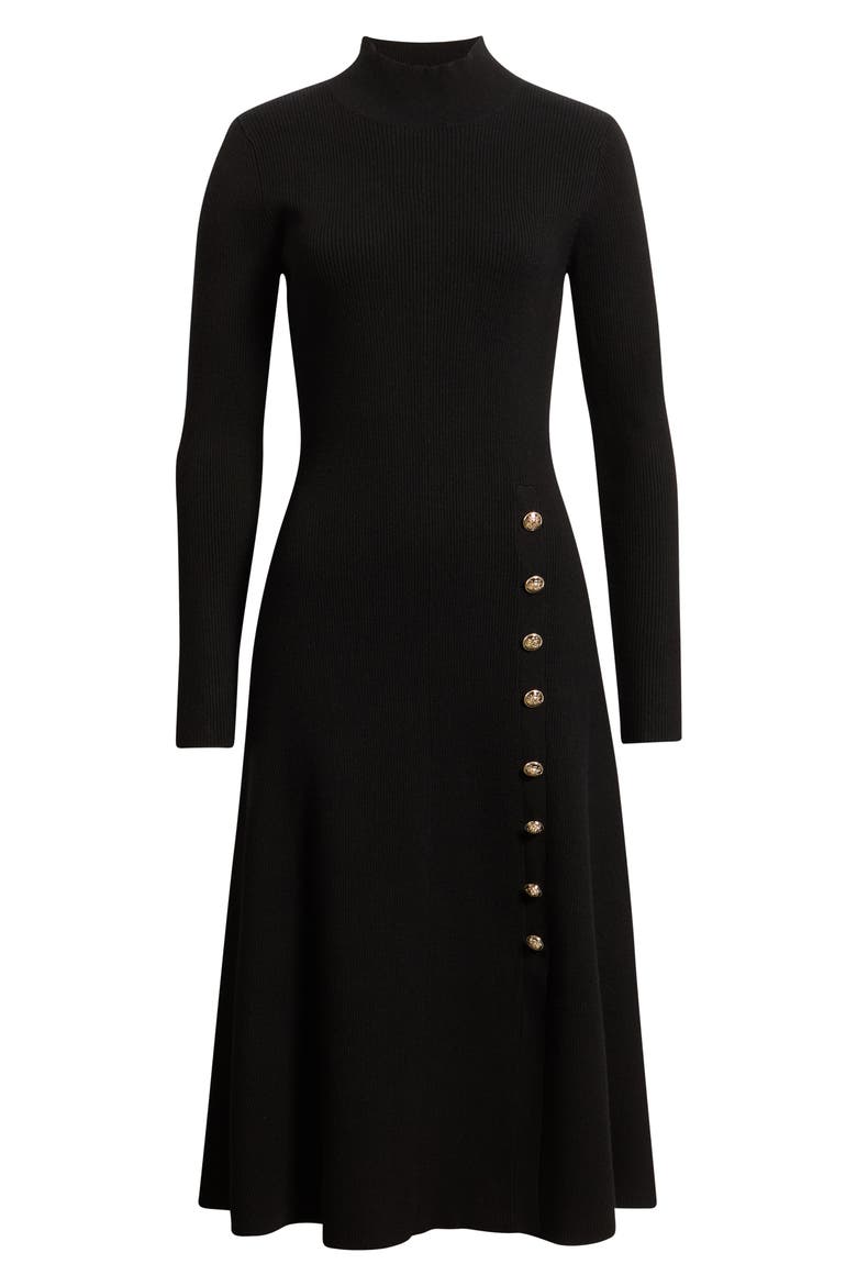 The Adhara Long Sleeve Sweater Dress, Alternate, color, NOIR