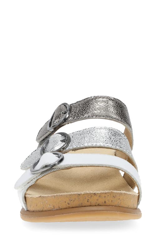 Dansko Campbell Platform Wedge Slide Sandal In Pewter Multi
