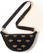 Elizabeth Scarlett Honey Bee Velvet Crossbody