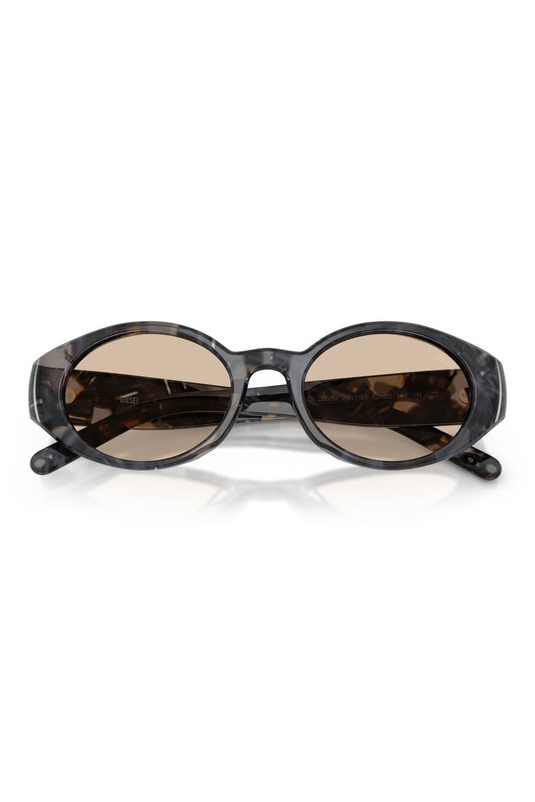 52mm Oval Sunglasses, Alternate, color, BROWN/ GREY HAVANA / BROWN