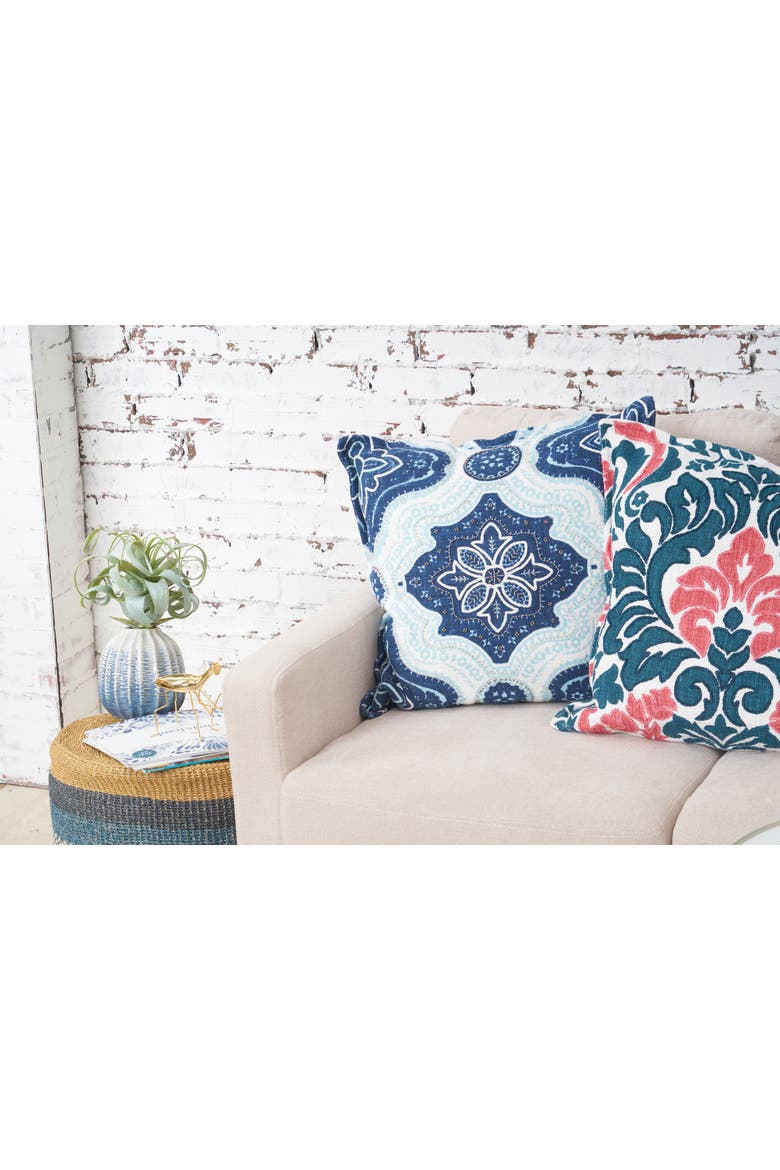 Christopher Abstract Damask Cotton Decorative Throw Pillow, Alternate, color, Red
