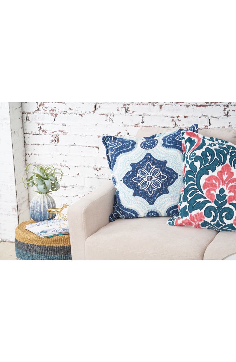 carol & frank William Indigo Blue and Surf Pillow, 20" x 20", Alternate, color, Blue