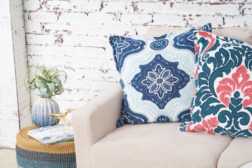 Carol & Frank William Indigo Blue And Surf Pillow, 20" X 20" In Blue