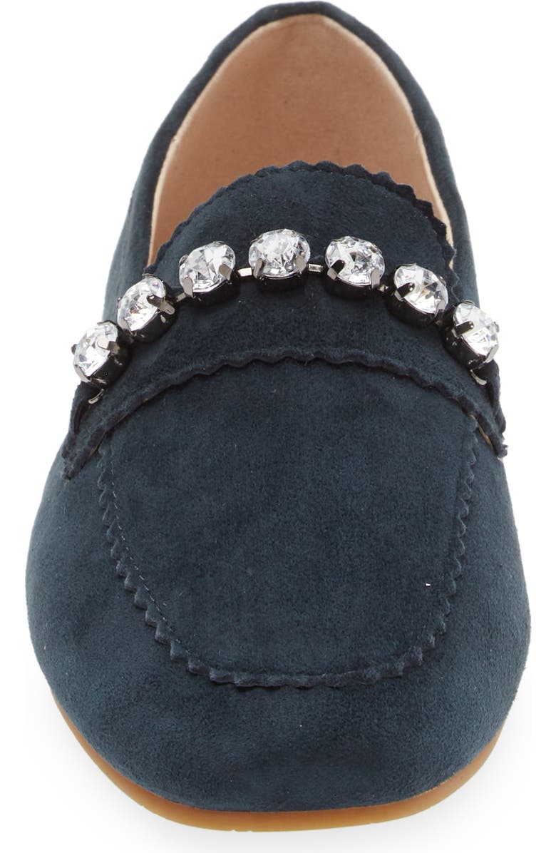 Pelle Moda Herron Crystal Embellished Loafer, Alternate, color, Midnight