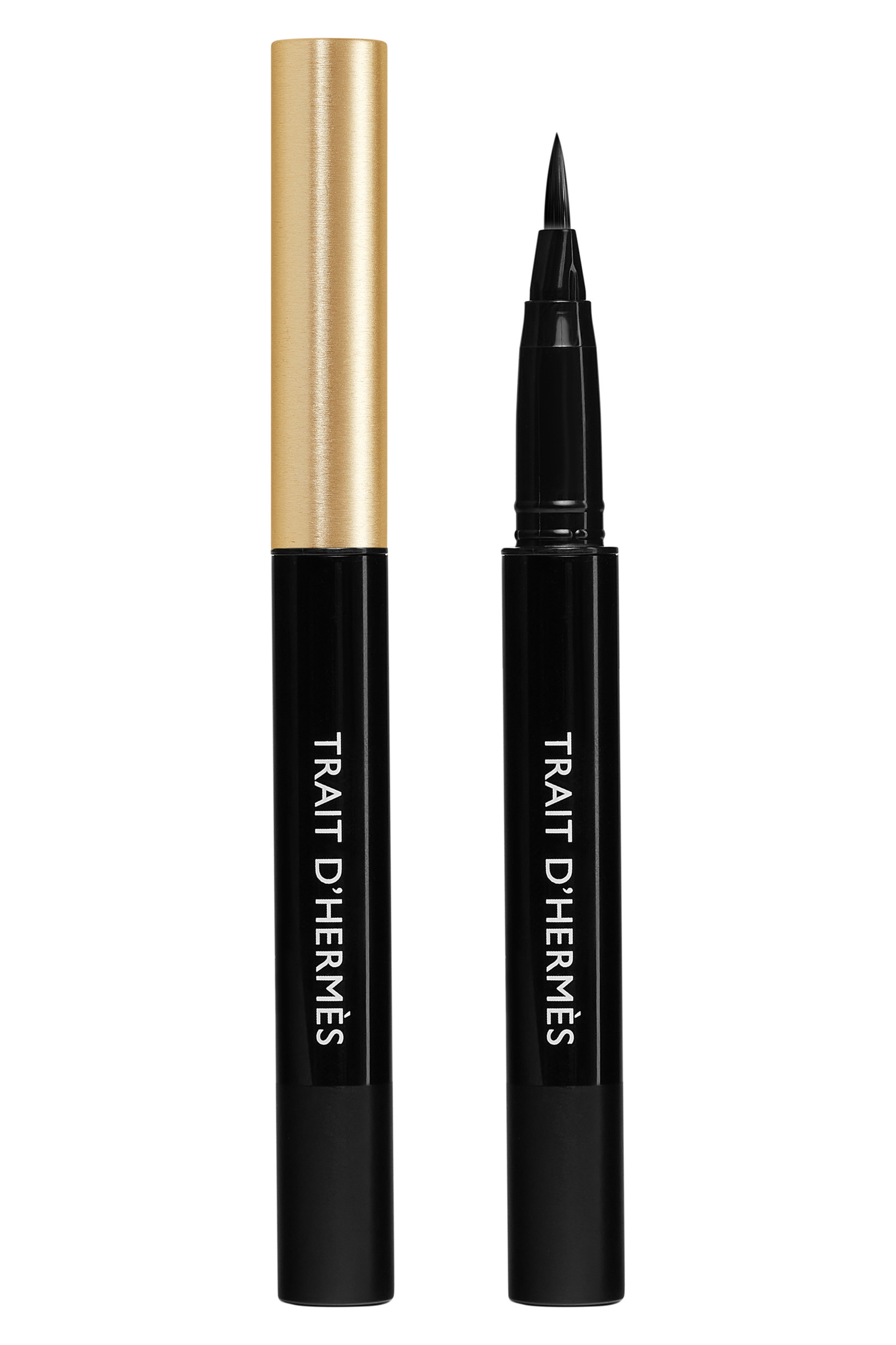 Hermès Trait d'Hermès Precision Eyeliner pencil uncapped on white background — Hermès