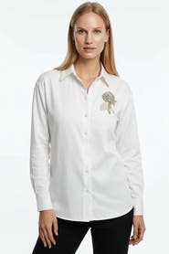 Exquise Jaelyn Embellished Long Sleeve Shirt