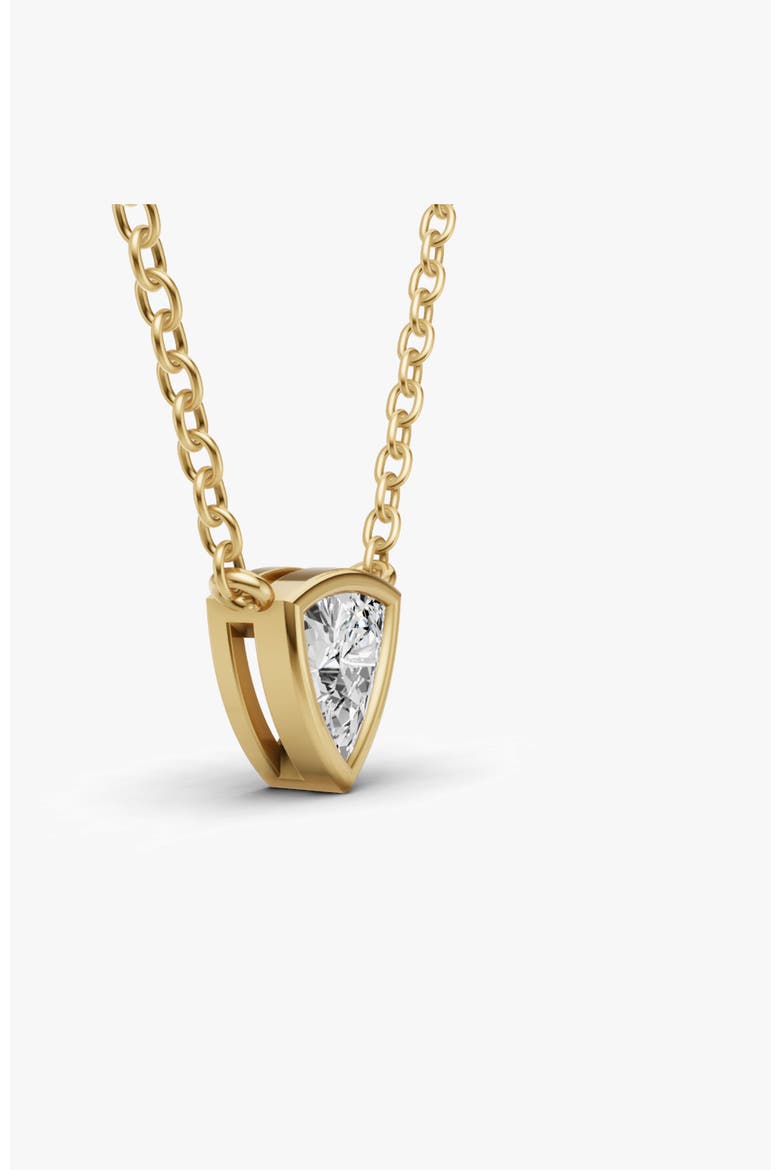 14K Gold 0.75 ct Lab Grown Trillion Shape Diamond Bezel Pendant, Alternate, color, Yellow Gold