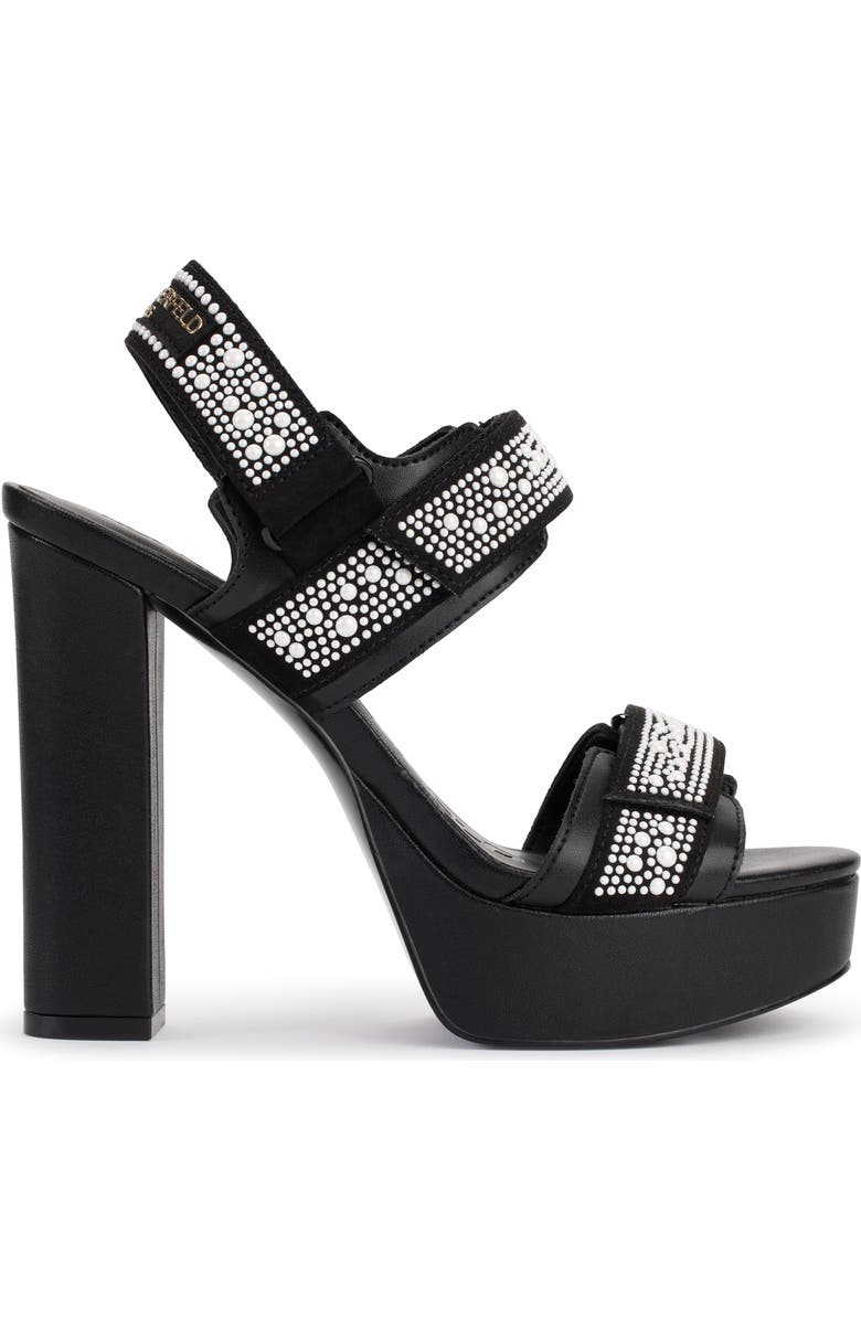 KARL LAGERFELD PARIS Alessia Faux Pearl Platform Sandal, Alternate, color,