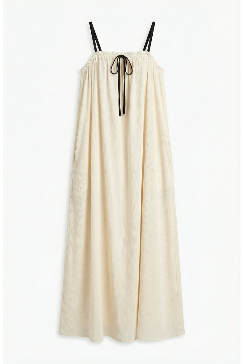 Strapless Tie Front Maxi Dress, Alternate, color, Ivory