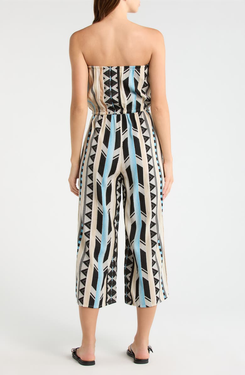 Elan Embroidered Strapless Cover-Up Jumpsuit, Alternate, color, Neutral Aztec