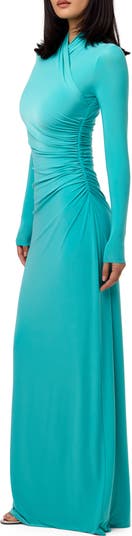 Overlay Long Sleeve Body-Con Maxi Dress