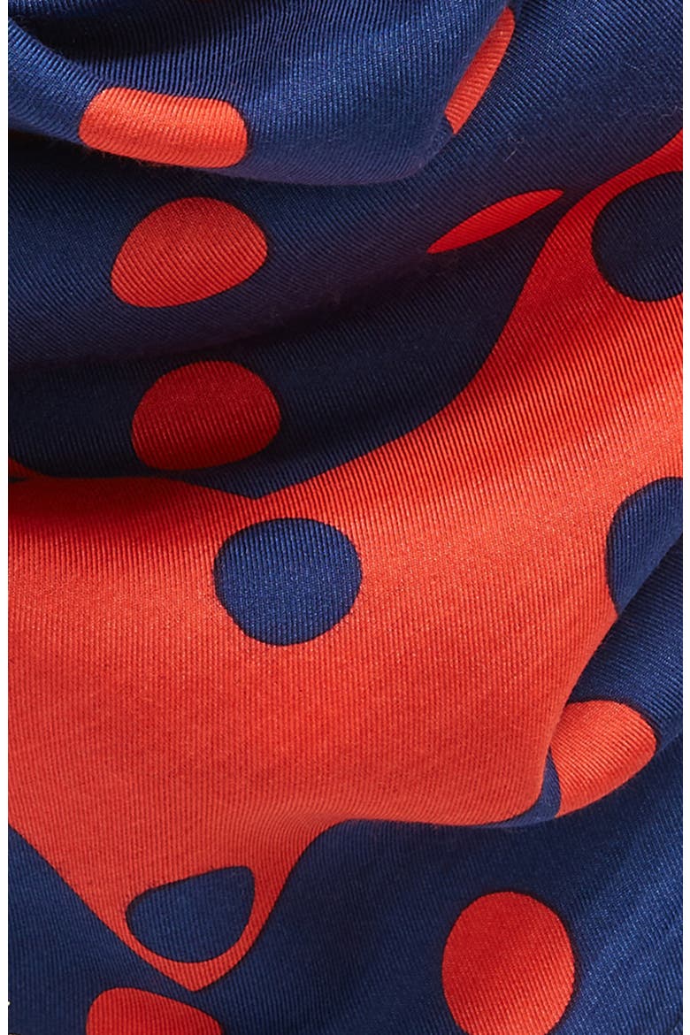 springtime dot silk bandana, Alternate, color, FRENCH NAVY