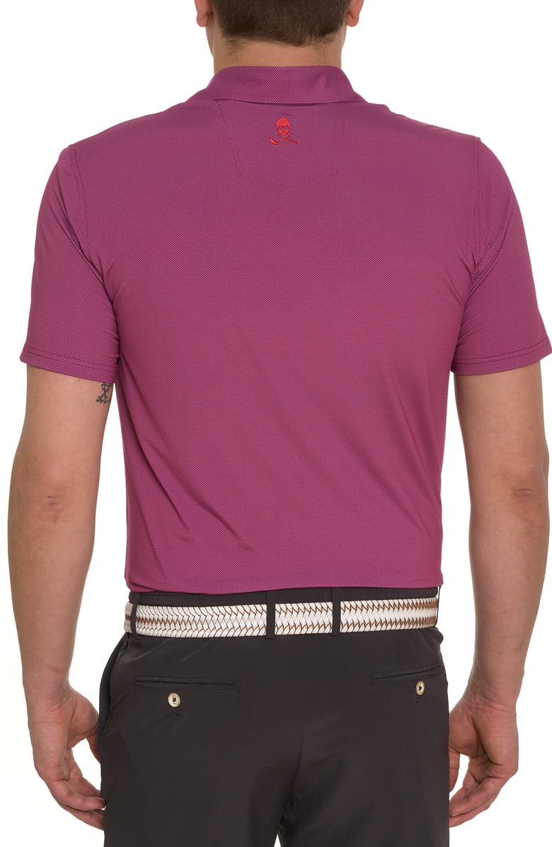 Robert Graham Alastor Microdot Bird's Eye Golf Polo, Alternate, color, Berry