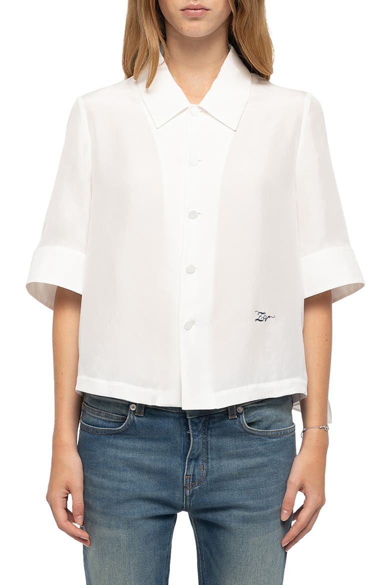 Telmy Silk Shirt, Main, color, JUDO