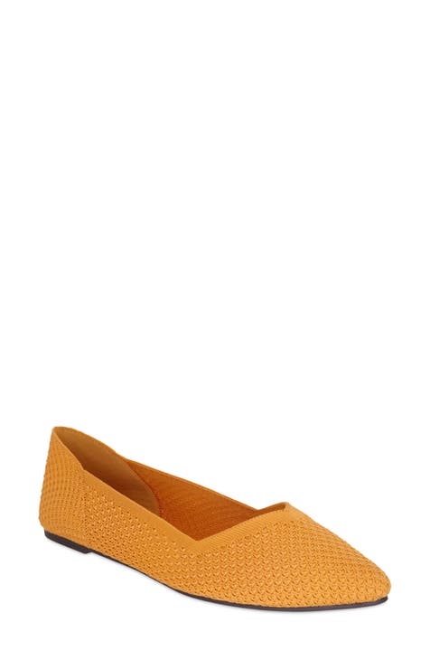 Mustard colour flat shops shoes