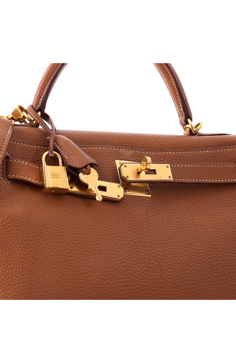 Pre-Owned Hermes Kelly Handbag Brown Togo with Gold Hardware 28, Alternate, color, Gold