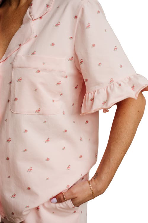 NOON NOON STRETCH COTTON RUFFLE PAJAMA SET
