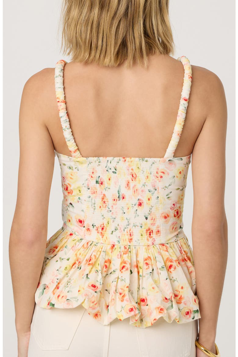 Bubble Peplum Cotton Camisole, Alternate, color, OFF WHITE