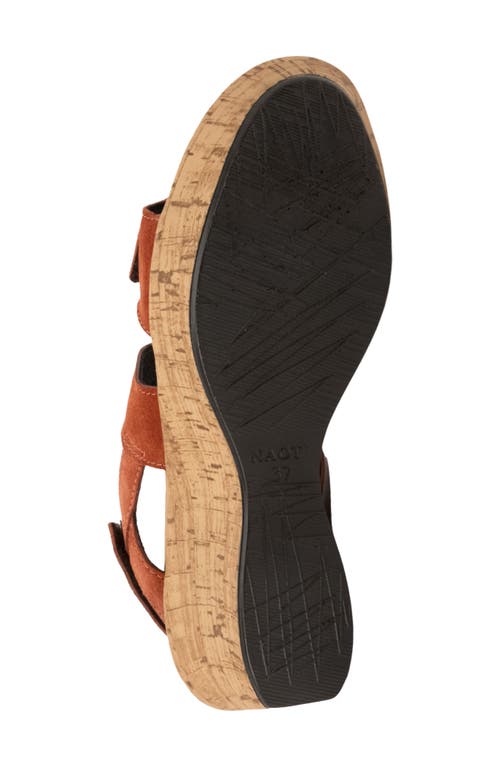 Naot Sunrise Platform Wedge Sandal In Spice Nubuck
