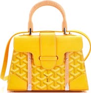 Pre-Owned Goyard Structured Saigon Top Handle Bag Coated Canvas with Leather Mini