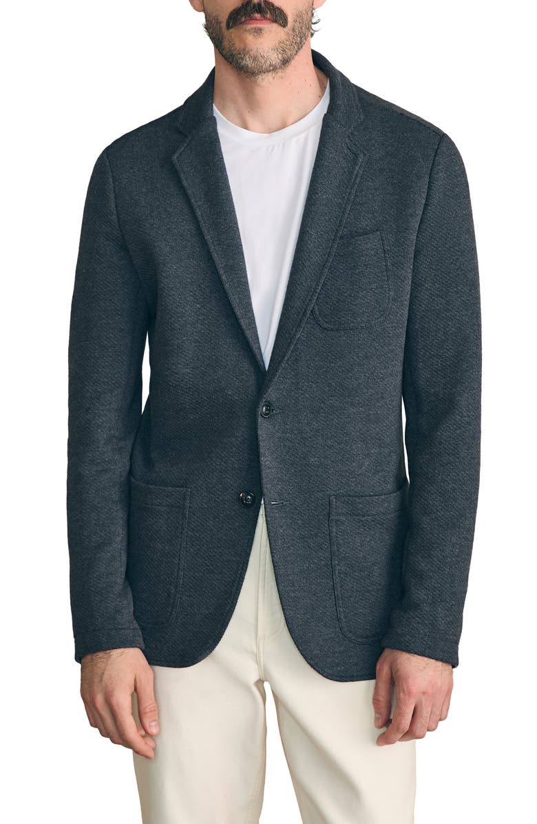Faherty Inlet Knit Blazer, Main, color, Black Sky Melange