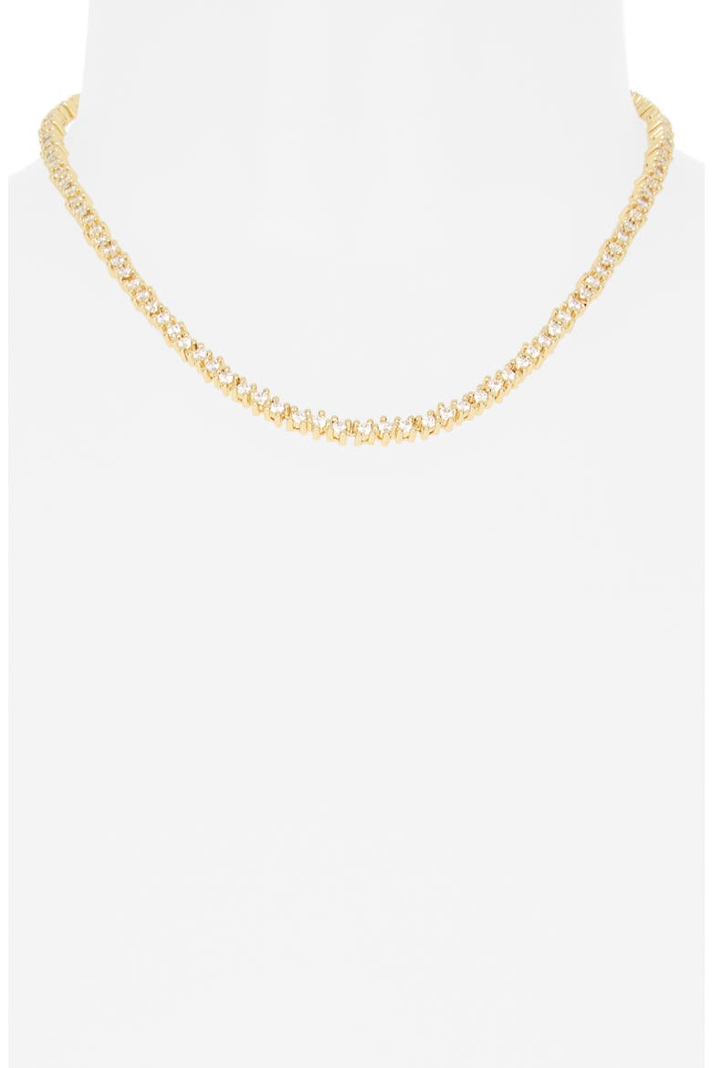 Fate Cubic Zirconia Tennis Necklace, Alternate, color, GOLD WHITE CZ