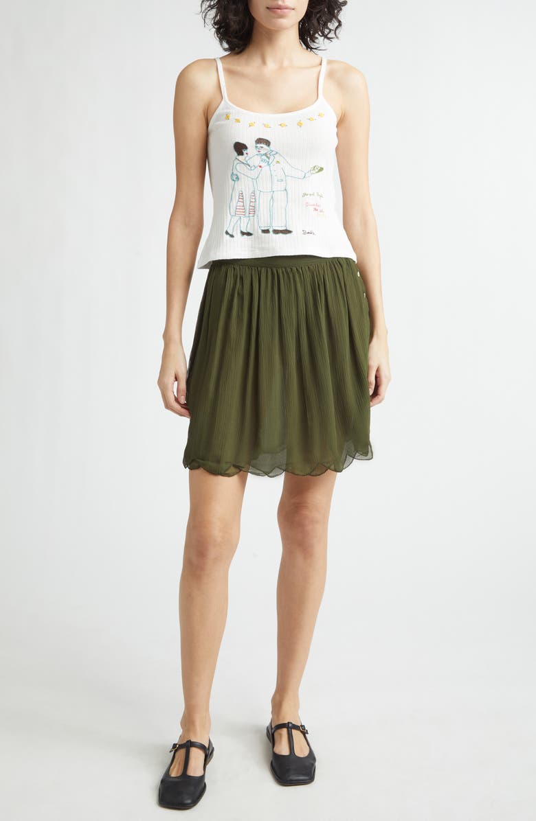 Bode Companion Embroidered Cotton Rib Camisole, Alternate, color, Cream