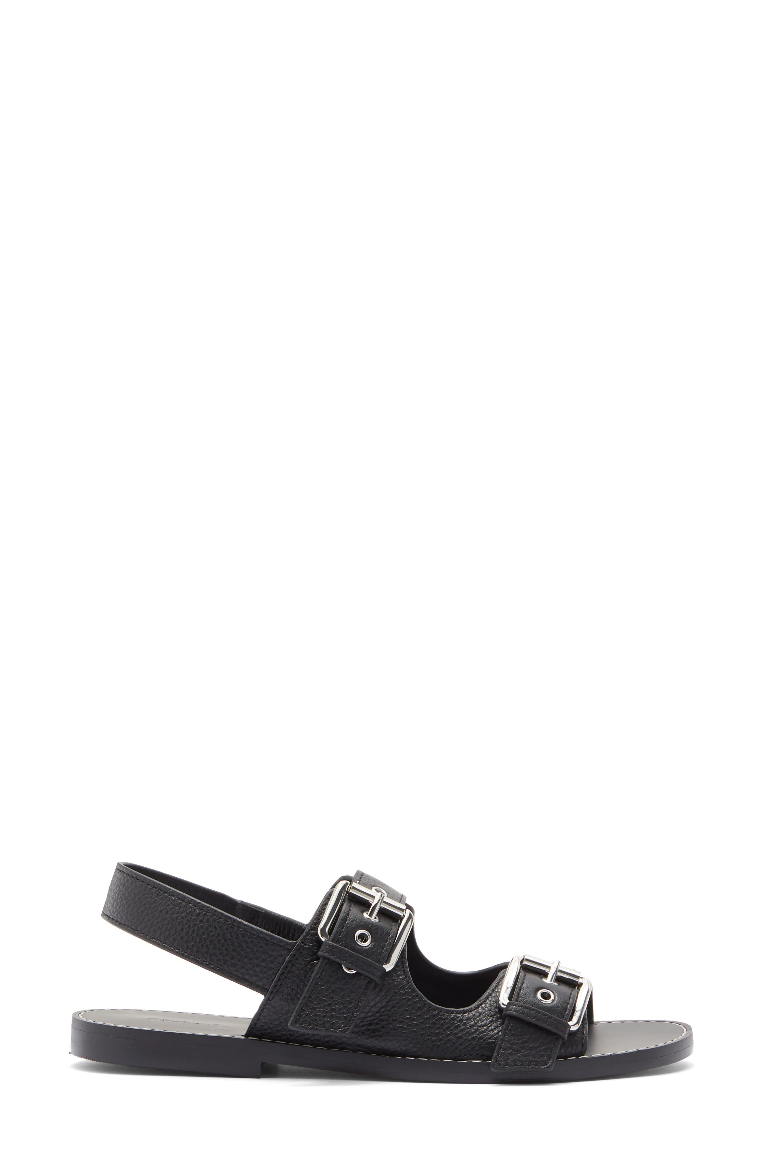 Madewell Indie Buckle Sandal, Alternate, color, True Black