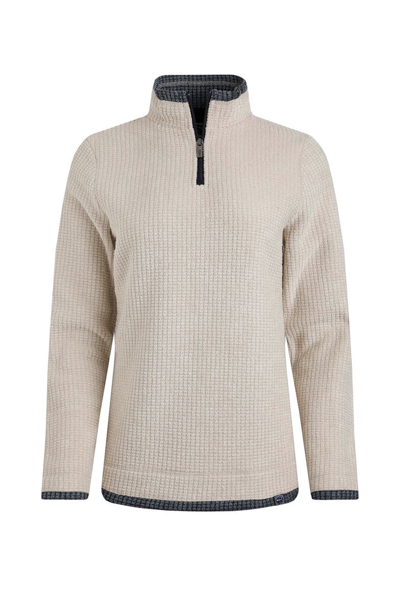 Beye 1/4 Zip Grid Fleece, Alternate, color, Ecru