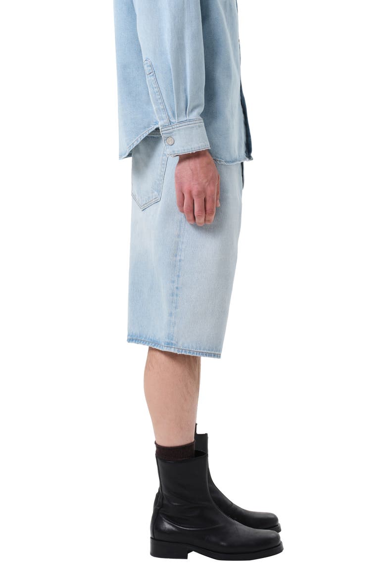 Fusion Slouchy Denim Skater Shorts, Alternate, color, EXTRACT PALE INDIGO