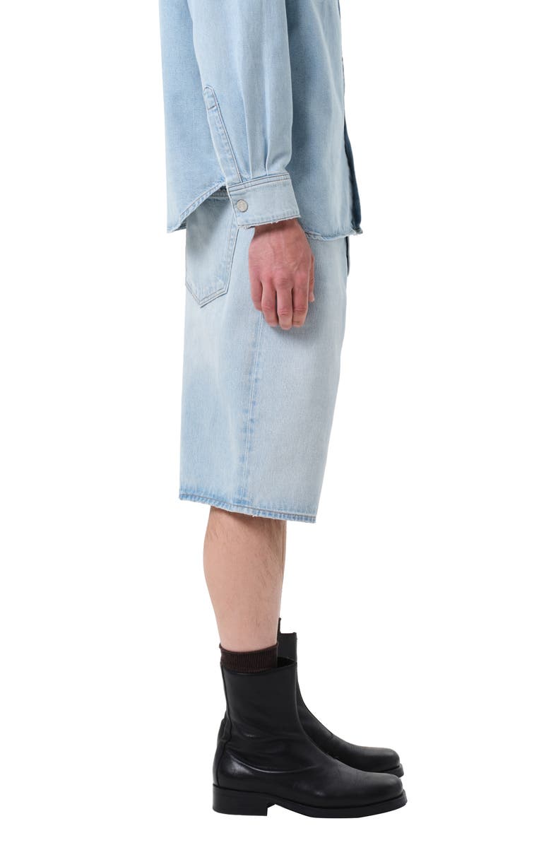 AGOLDE Fusion Slouchy Denim Skater Shorts, Alternate, color, Extract Pale Indigo