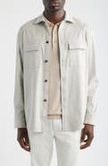 Scott Barber Stretch Faux Microsuede Shirt Jacket