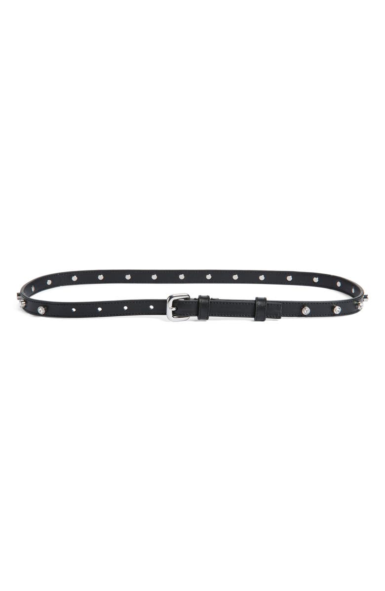Altuzarra Studded Skinny Belt, Main, color, Black/ Crystal