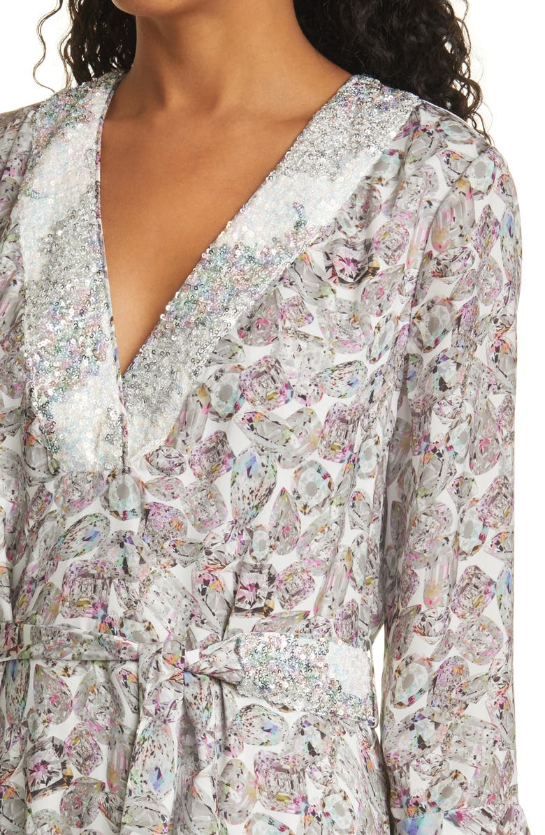 Le Superbe Diamond Life High/Low Belted Midi Dress, Alternate, color, 