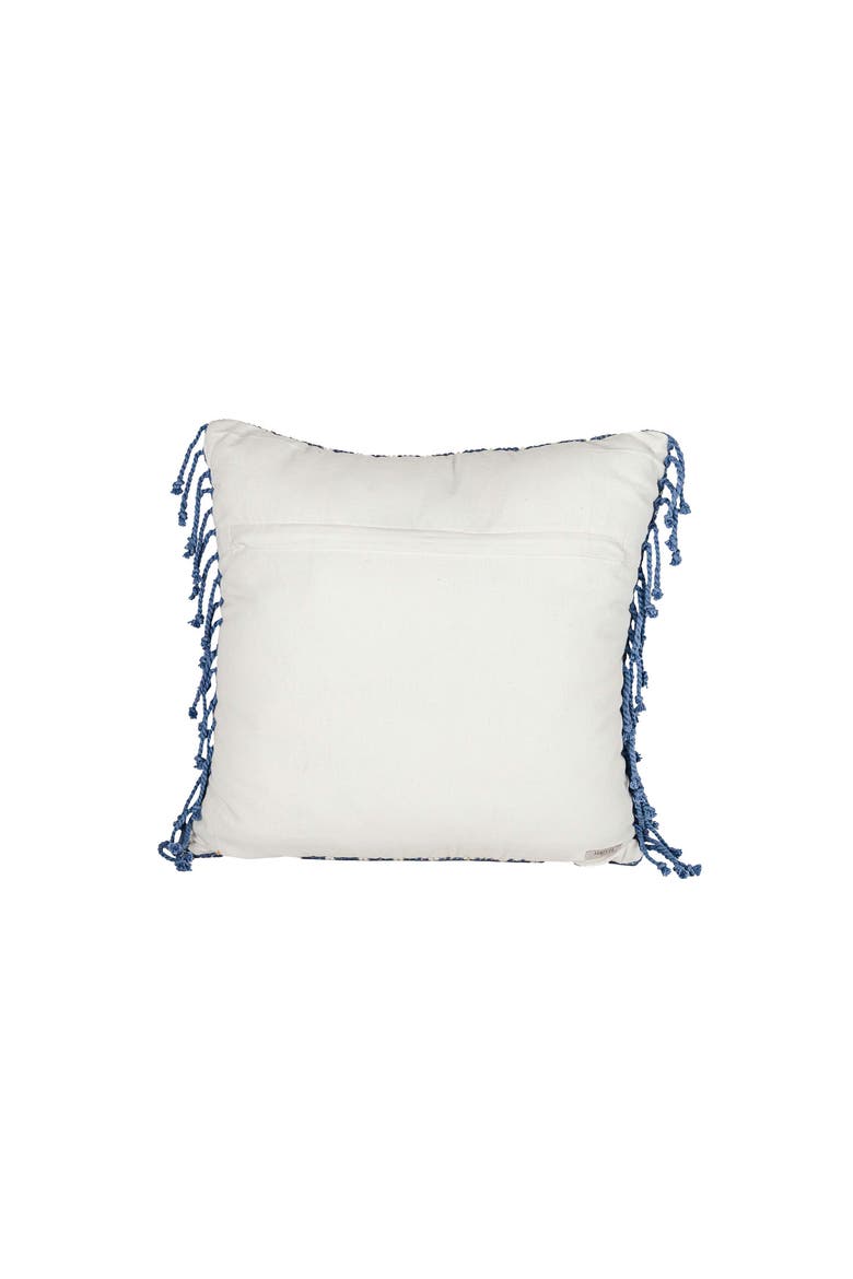 Handwoven Blue Striped Filled Throw Pillow, 20" x 20", Alternate, color, Blue